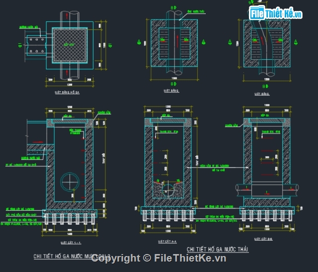 Bản vẽ chi tiết hố ga rãnh thu hệ thống thoát nước