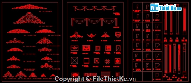 bản vẽ chi tiết hoa văn phù điêu đẹp,bản vẽ hoa văn phù điêu,bản vẽ cad hoa văn phù điêu