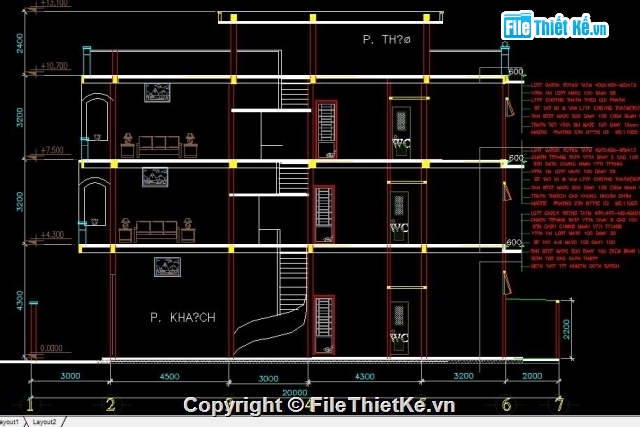 Bản vẽ chi tiết,Bản vẽ nhà phố,nhà 4 tầng,nhà phố 8x18m