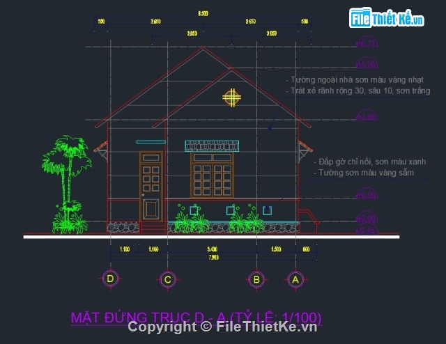 nhà cấp 4,nhà cấp 4 đẹp,biệt thự 1 tầng,nhà cấp 4 nông thôn,bản vẽ chi tiết nhà cấp 4