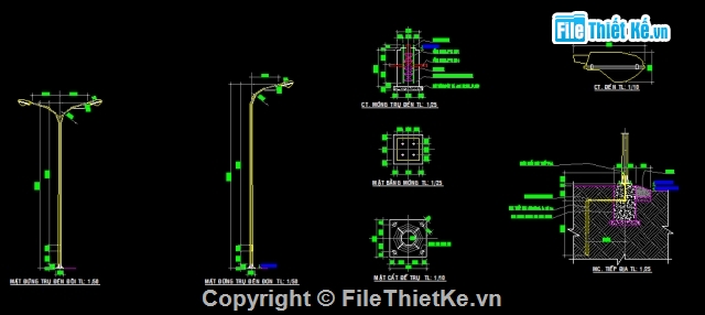 Bản vẽ,Bản vẽ chi tiết,đèn cao áp,chi tiết,trụ,trụ đèn cao áp