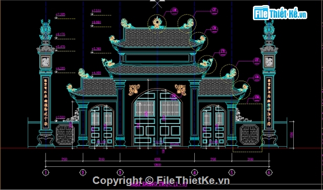 Bản vẽ chùa,thiết kế chùa miếu,Bản vẽ chùa  bung,Bản vẽ chùa + dự toán