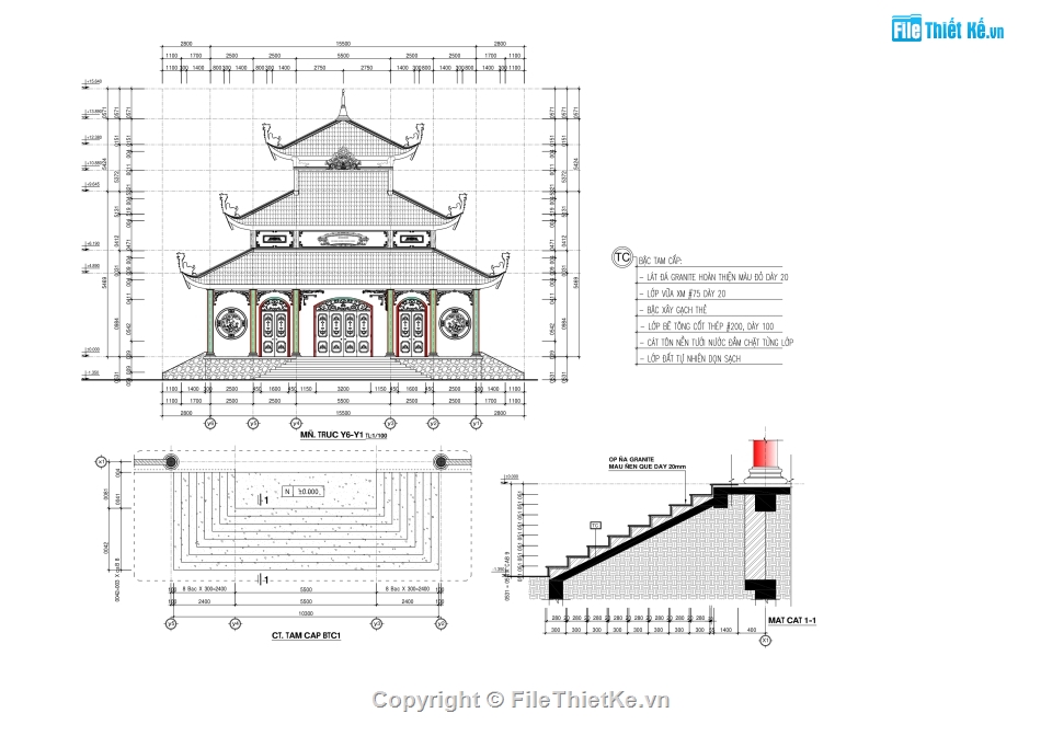 bản vẽ chùa đẹp,mẫu bản vẽ chùa,bản vẽ chùa file cad,file thiết kế đình chùa