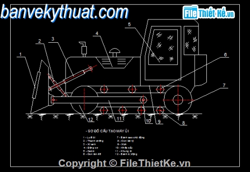 Bản vẽ,cơ khí,Bản vẽ autocad,Máy ủi cad