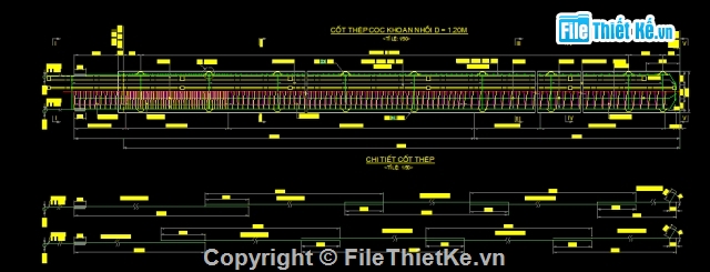 cọc khoan nhồi,thiết kế cọc khoan nhồi,bản vẽ thiết kế cọc khoan nhồi,cọc D 1200,cọc khoan