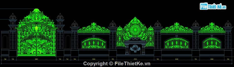 Cửa cổng biệt thự,Bản vẽ mẫu cổng biệt thự,cửa cổng hàng rào đẹp,File autocad cổng biệt thự,Cổng biệt thự cnc đẹp