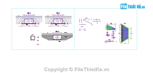 bản vẽ cống hộp đôi,cống hộp đôi 2x3x3m,bố trí cốt thép cống đôi 2x(3x3)m,cống đôi 2x(3x3m),Bản vẽ cống hộp đôi 2x(3x3m)