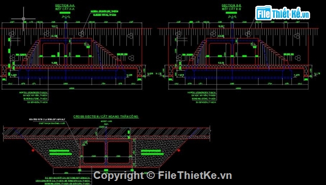 Bản vẽ cống hộp,Bản vẽ cống hộp khẩu độ 2.5m x 2.5m,cấu tạo chung cống hộp