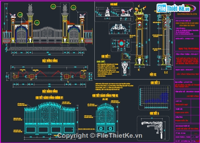 bản vẽ tam quan,sketchup cổng tam quan,Bản vẽ cổng làng,phủ thờ,Cổng phủ thờ bà chúa
