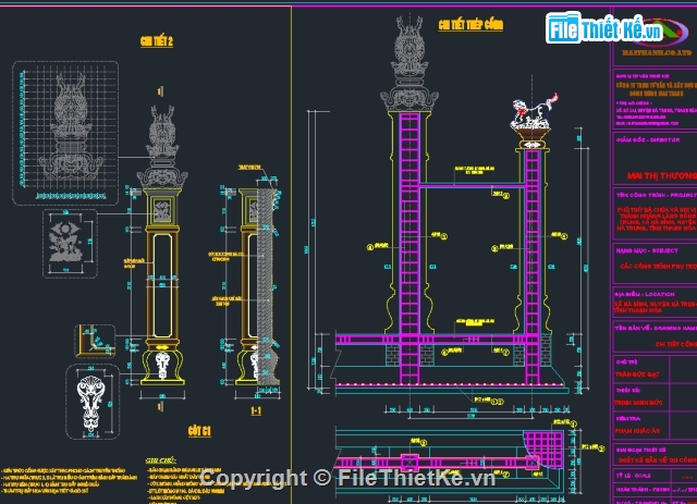 bản vẽ tam quan,sketchup cổng tam quan,Bản vẽ cổng làng,phủ thờ,Cổng phủ thờ bà chúa