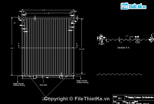 Bản vẽ container,mẫu container,thiết kế container