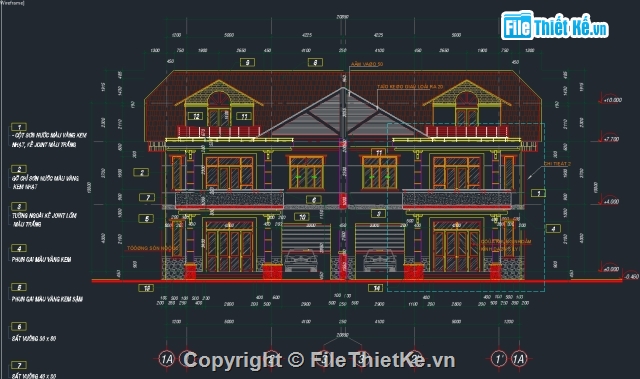 Bản vẽ biệt thự 16x13.8m,bản vẽ biệt thự,cụm lô biệt thự,biệt thự song lập,thiết kế biệt thự