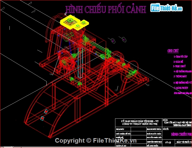 Bản vẽ máy đào,hệ thống cấp nước,cấp thoát nước,Cụm tời máy nạo vét