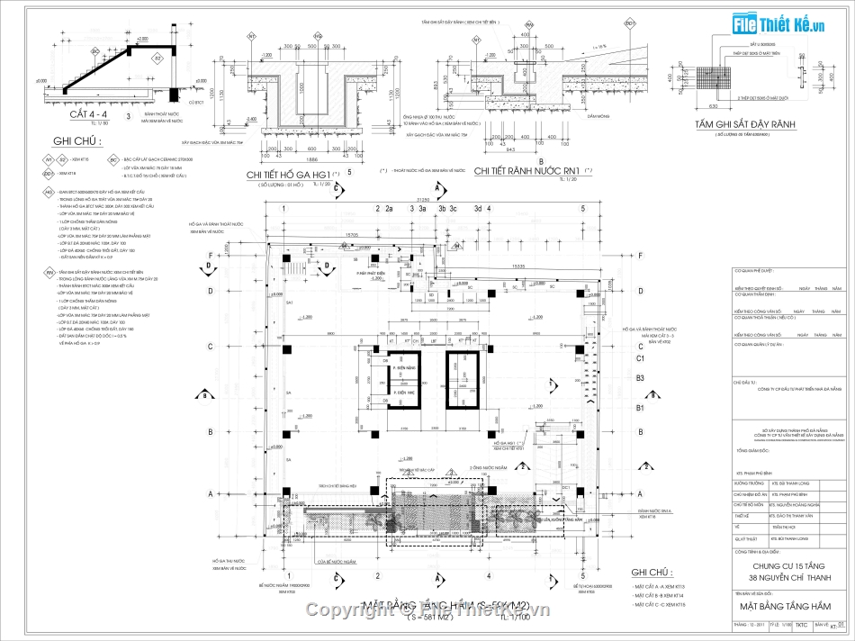 Bản vẽ,bản vẽ 15 tầng,Chung cư 15 tầng,Bản vẽ tầng hầm,nhà cao tầng,cao ốc