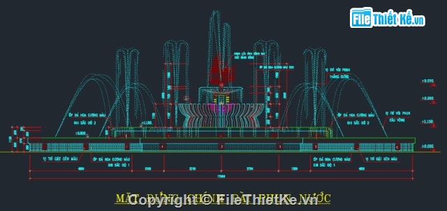 đài phun nước,CAD đài nước,CAD đài phun nước công viên,đài phun nước lục giác,bản vẽ đài phun nước