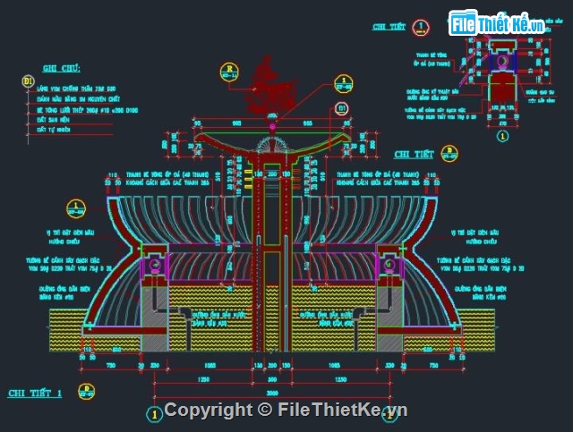 đài phun nước,CAD đài nước,CAD đài phun nước công viên,đài phun nước lục giác,bản vẽ đài phun nước