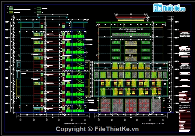 bản vẽ bệnh viện,cột bệnh viện,Bản vẽ full