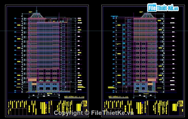thiết kế khách sạn,bản vẽ tòa nhà cao tầng,bản vẽ cao ốc,bản vẽ tòa nhà Golden Tower