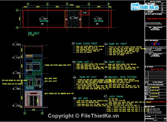 Bản vẽ kiến trúc nhà phố,kiến trúc nhà phố kích thước 4x20 m,full kiến trúc nhà phố