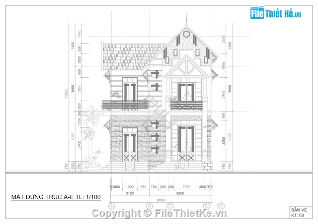 bản vẽ biệt thự,biệt thự phố 2 tầng,thiết kế biệt thự 2 tầng