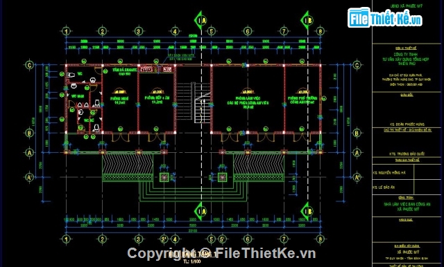 Ủy ban xã,Ủy ban xã 2 tầng,thiết kế ủy ban xã,bản vẽ UBND 2 2taangf,Ủy ban nhân dân 10.25x23.1m