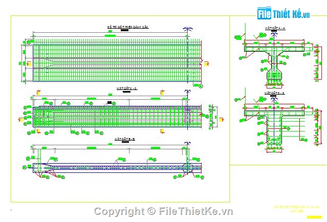 Bản vẽ dầm T,các loại dầm,Bản vẽ điển hình,Thiết kế cầu dầm T,File cad cầu dầu T