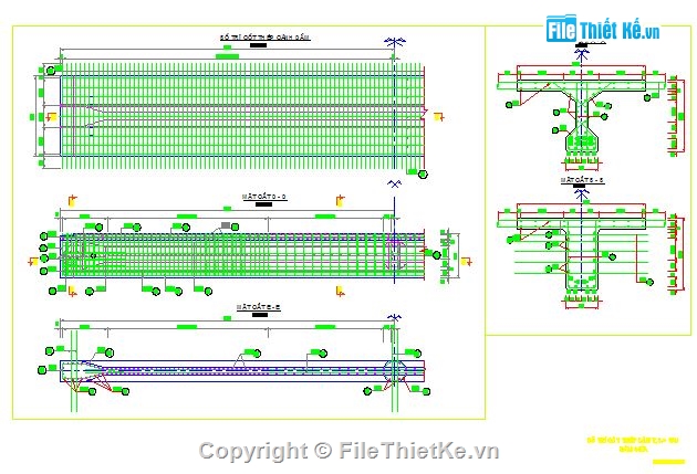 Bản vẽ dầm T,các loại dầm,Bản vẽ điển hình,Thiết kế cầu dầm T,File cad cầu dầu T