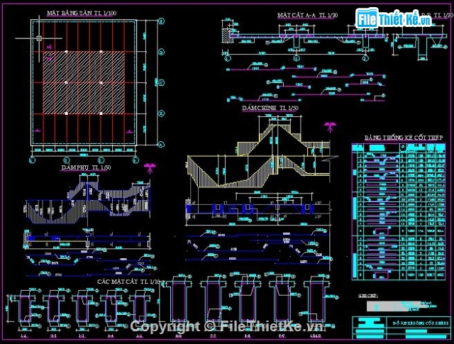 Bản vẽ đồ án bê tông cốt thép 1 thiết kế sàn sườn toàn khối nhiều ...