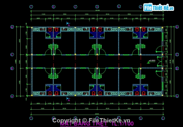 Bản vẽ nhà trọ,thiết kế nhà trọ,kiến trúc nhà trọ,Đồ án nhà trọ,nhà trọ 2 tầng