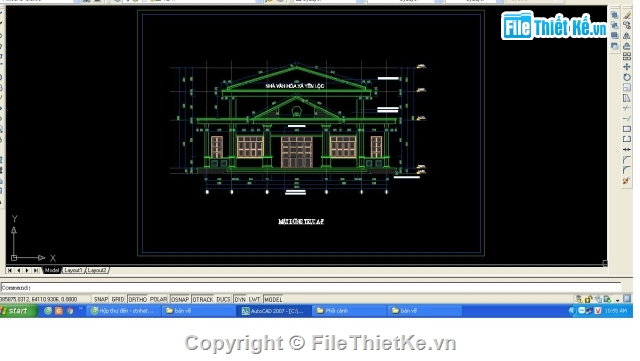 nhà văn hóa,bản vẽ nhà văn hóa,bản vẽ+ dự toán nvh