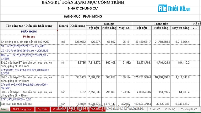 dự toán,móng nhà,Bản vẽ nhà phố,Bản vẽ nhà dân