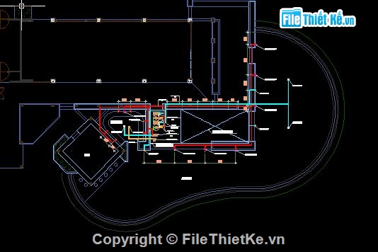 Bản vẽ bể bơi,Bản vẽ autocad,đường ống