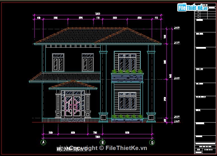 Biệt thự  2 tầng,Bản vẽ Biệt thự  2 tầng,file cad Biệt thự  2 tầng,mẫu bản vẽ Biệt thự  2 tầng,bản vẽ autocad biệt thự 2 tầng