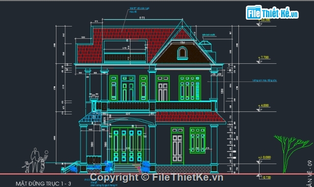 Biệt thự,Bản vẽ Biệt thự,mẫu biệt thự,biệt thự 2 tầng,Filethietke biệt thự 2 tầng,biệt thự 2 tầng 11x11m