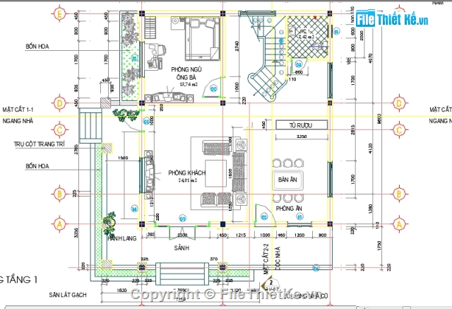 Biệt thự,Bản vẽ Biệt thự,mẫu biệt thự,biệt thự 2 tầng,Filethietke biệt thự 2 tầng,biệt thự 2 tầng 11x11m