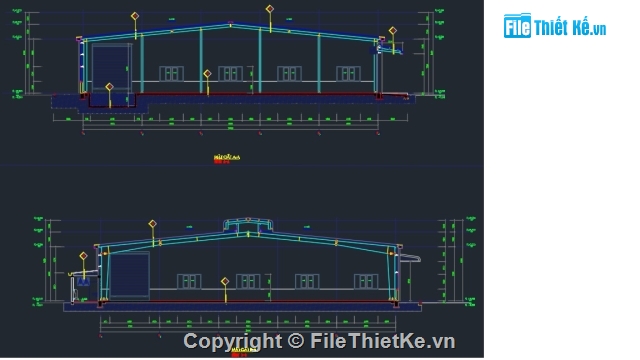 Kết cấu nhà xưởng,kiến trúc nhà xưởng,Bản vẽ nhà thép,nhà xưởng