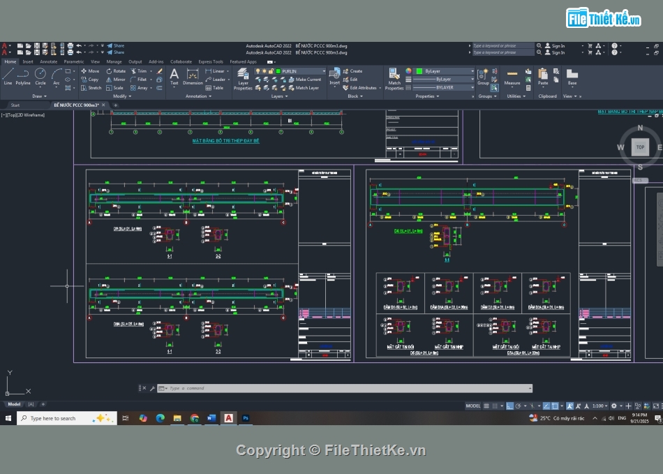 bể nước PCCC,bể nước ngầm,file cad bể nước ngầm