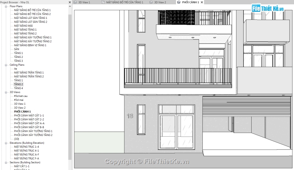 Bản vẽ revit nhà phố,revit nhà phố 3 tầng,file revit nhà phố 3 tầng,Nhà phố 3 tầng 10.28x11.78m,Bản vẽ nhà phố 3 tầng revit