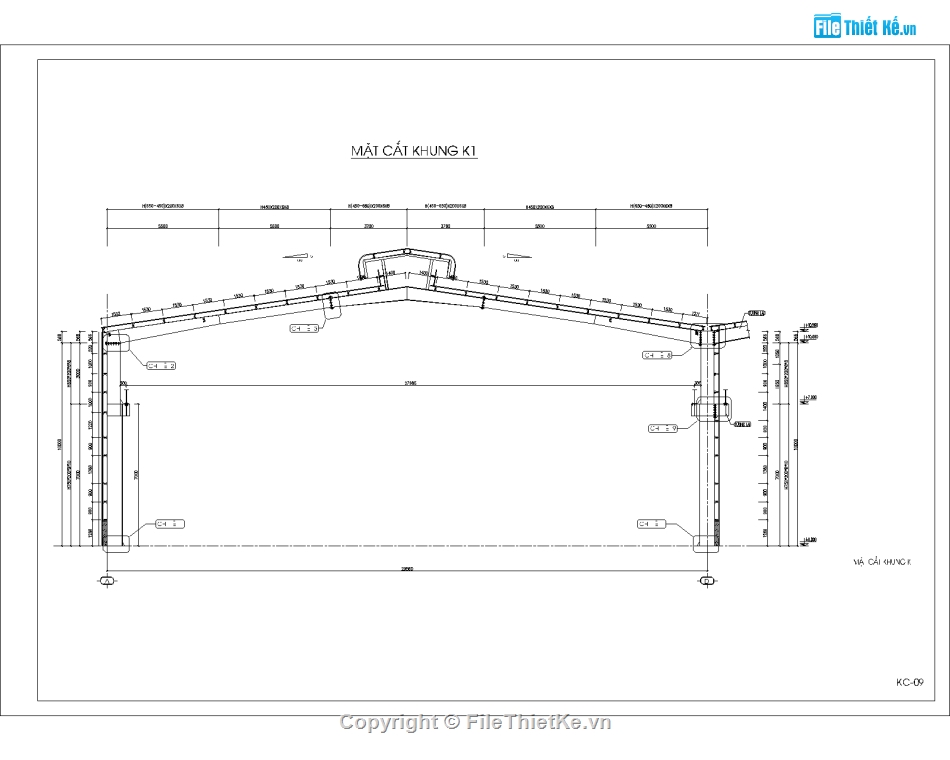 xưởng sản xuất,bản vẽ nhà xưởng,bản vẽ  cad nhà xưởng 90x30m,thiết kế nhà xưởng