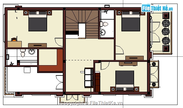 kiến trúc biệt thự,Bản vẽ biệt thự 3 tầng,file revit  biệt thự 3 tầng,revit biệt thự 3 tầng