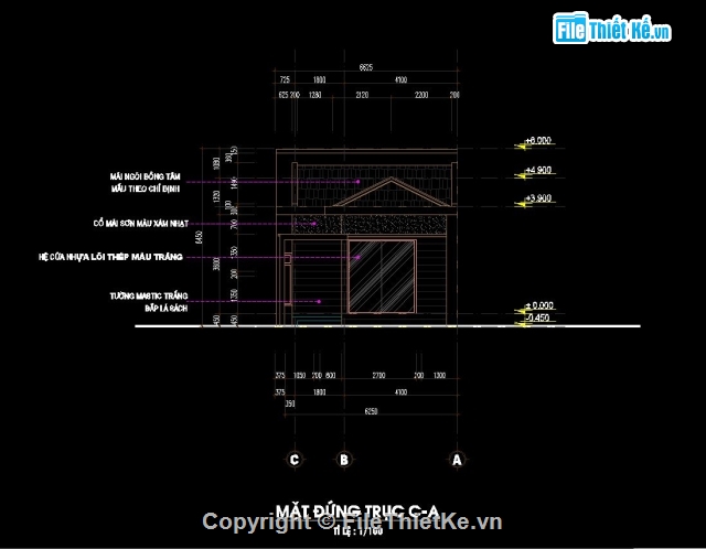 kiến trúc nhà cấp 4,nhà cấp 4,Bản vẽ nhà cấp 4,biệt thự 1 tầng,nhà 1 tầng