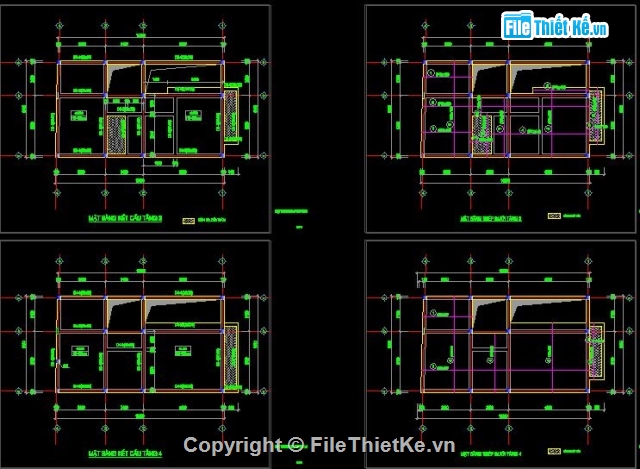 Nhà phố 6.1x10.5m,Nhà lô phố 4 tầng,kiến trúc+kết cấu,Nhà phố