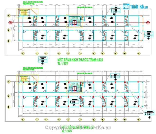 mẫu nhà có tầng hầm,nhà trọ,nhà 9 tầng,Nhà trọ 9.6x44m