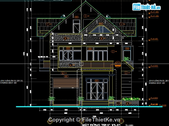 mẫu biệt thự mái thái,biệt thự kích thước 10 x 14m,biệt thự đẹp,biệt thự 2 tầng