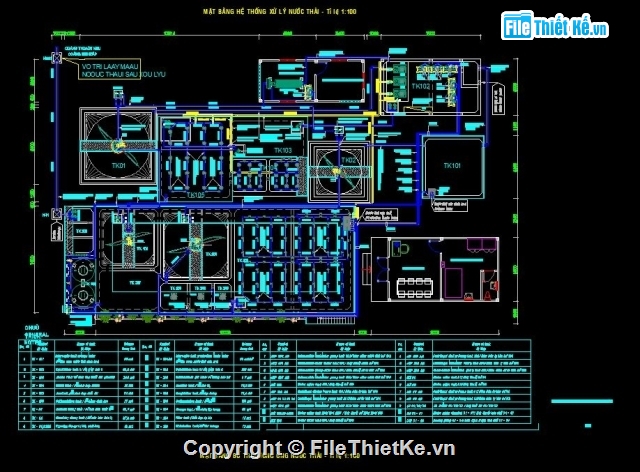 xử lý nước thải,Công suất 450m3/ngày,Xử lý nước thải,bản vẽ hệ thống nước thải
