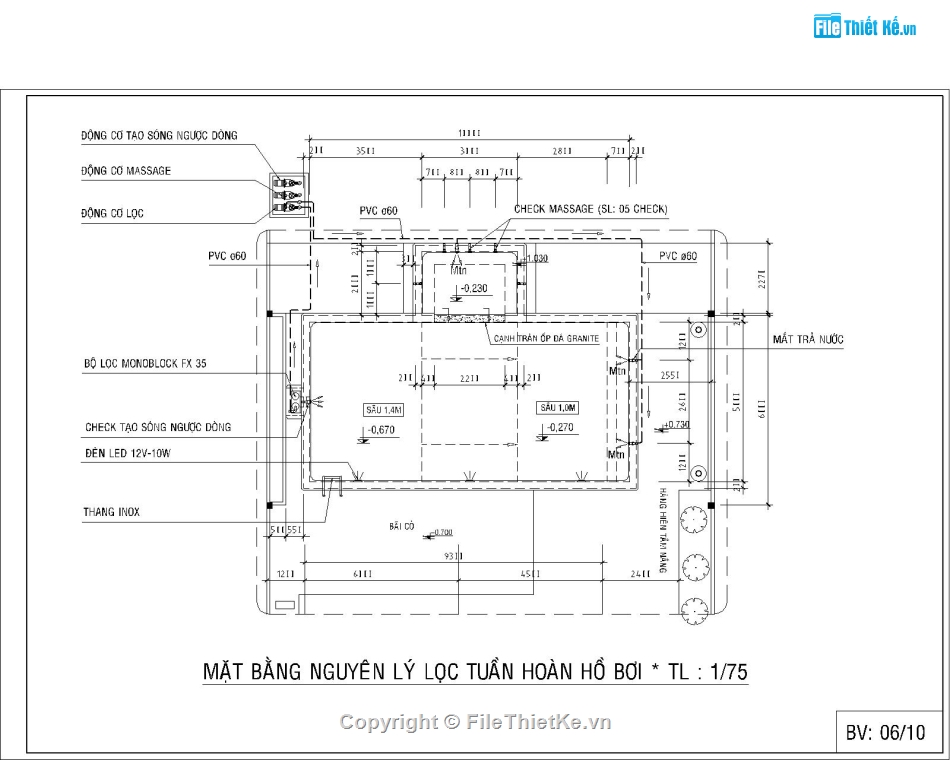 thiết kế hồ bơi,bản vẽ hồ bơi,autocad hồ bơi