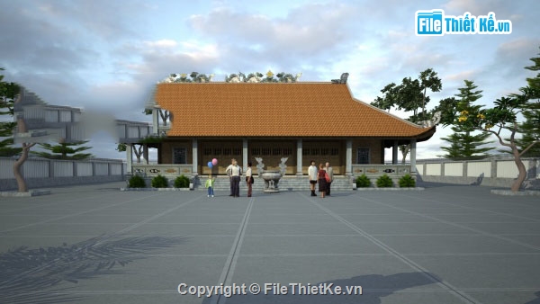 Bản vẽ Đình,đình,cad đình làng