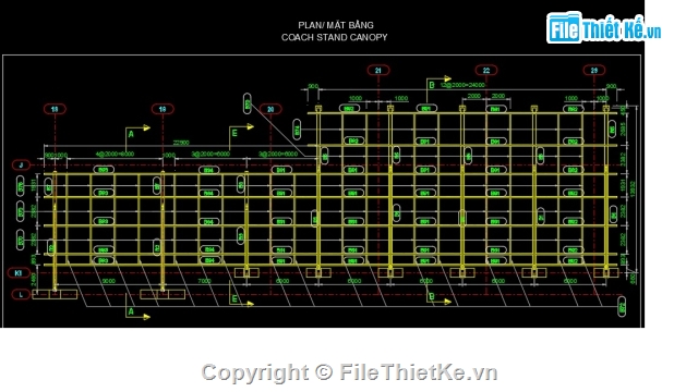 canopy khung thép,Mái canopy,Nhà chờ xe buýt bằng thép,bản vẽ kết cấu thép