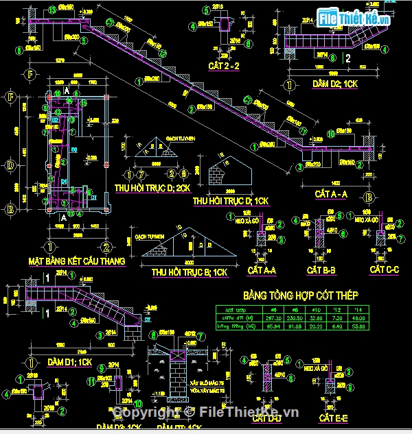 Bản vẽ,cầu thang,bản vẽ kết cấu,Bản vẽ autocad,cầu thang đẹp