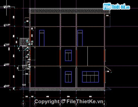 Bản vẽ chi tiết,Bản vẽ,4 tầng,kết cấu,7 tầng